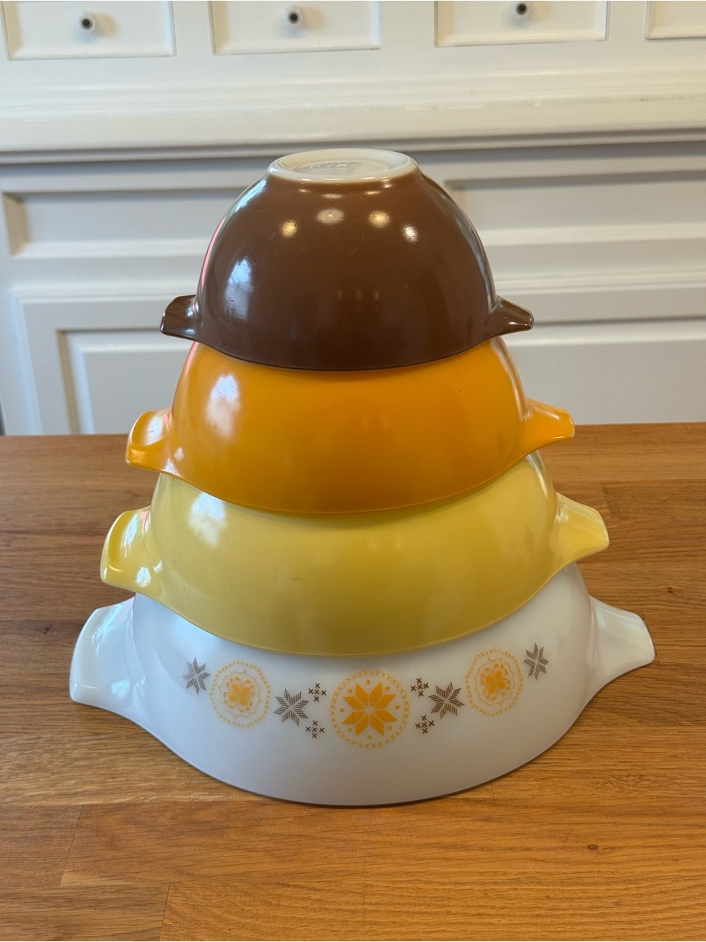 🍂 Vintage Pyrex Town & Country Cinderella Nesting Bowl Set 441-444